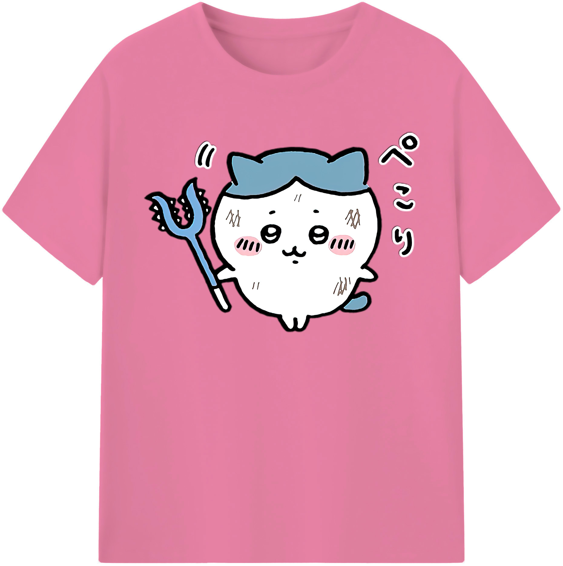 （画像用） ちいかわ ハチワレ Chii-kawa hachiware 綿100％半袖Tシャツ（フロントプリント）